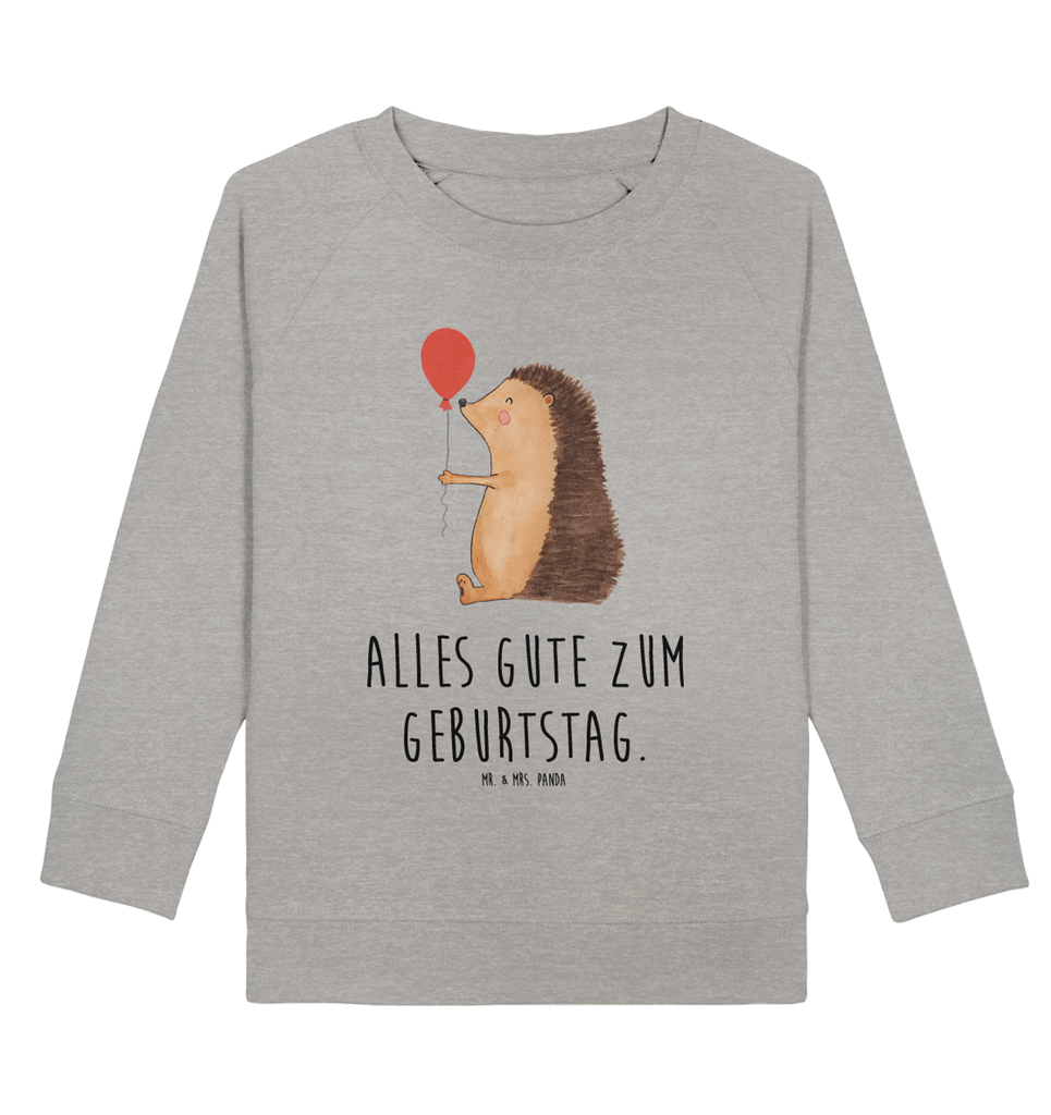 Organic Kinder Pullover Igel mit Luftballon Kinder Pullover, Kinder Sweatshirt, Jungen, Mädchen, Tiermotive, Gute Laune, lustige Sprüche, Tiere, Igel, Geburtstag, Herzlichen Glückwunsch, Glückwunsch, Geburtstagskind, Ballon, Happy Birthday