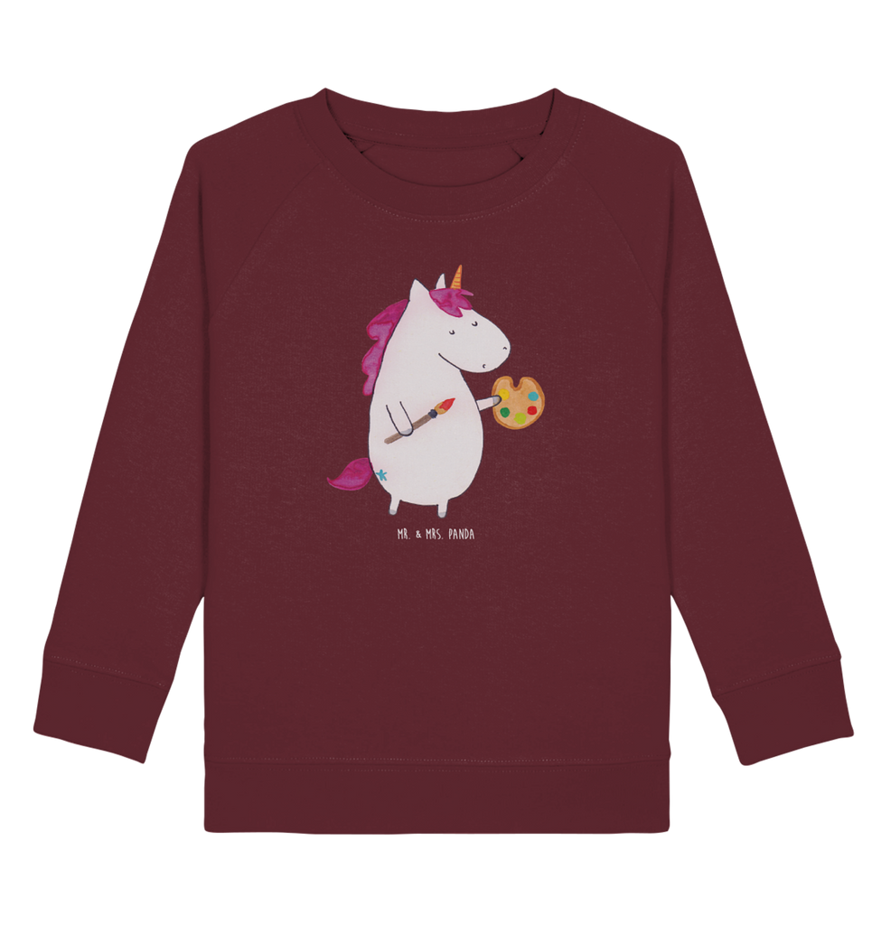 Organic Kinder Pullover Einhorn Künstler Kinder Pullover, Kinder Sweatshirt, Jungen, Mädchen, Einhorn, Einhörner, Einhorn Deko, Pegasus, Unicorn, Englisch, Künstler, Artist, Malen, Zeichnen, Welt, Farbe, Stift, Pinsel, Geschenk, Maler