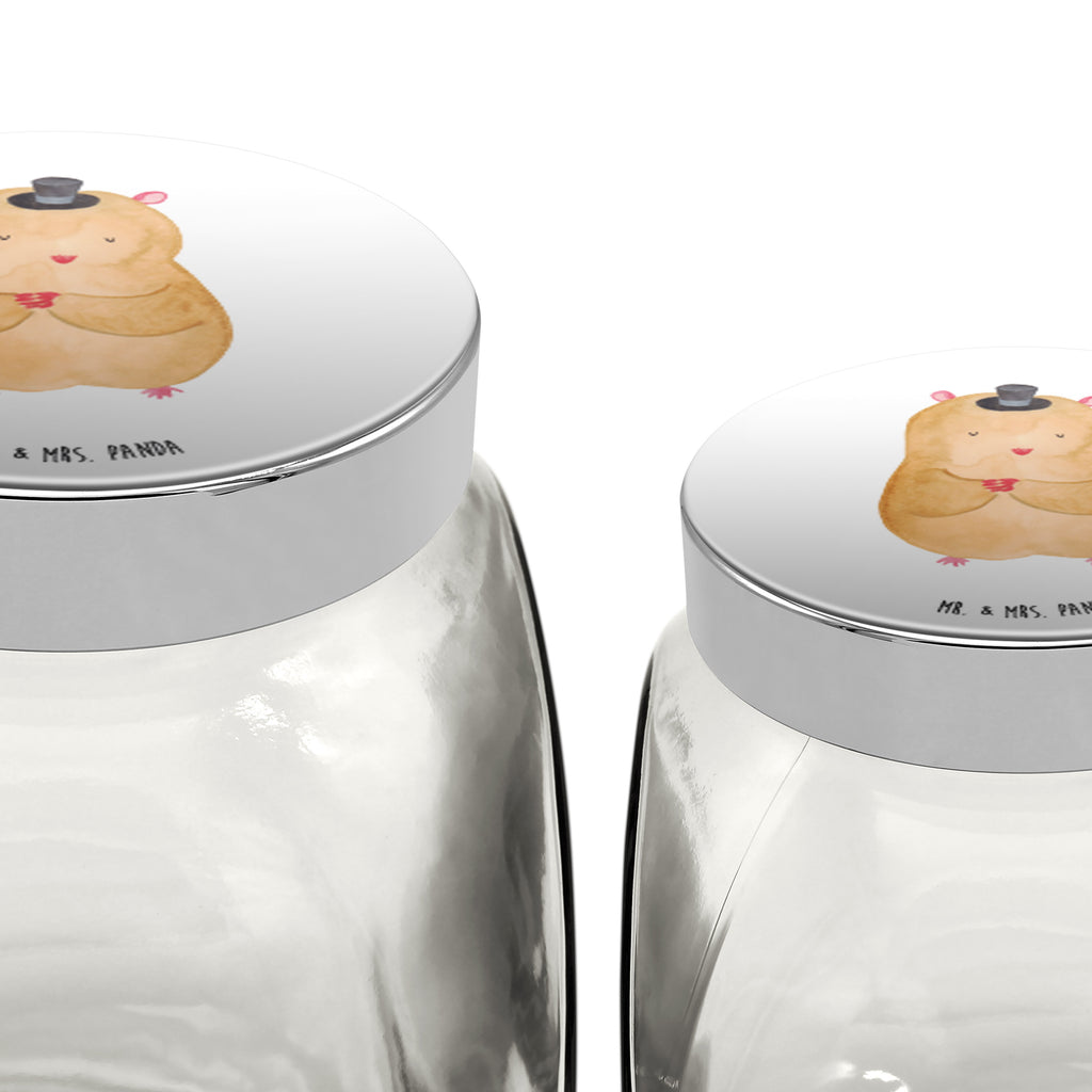 Bonbonglas Hamster mit Hut Vorratsdose, Vorratsbehälter, Süßigkeitenglas, Süßigkeitendose, Kaffeedose, Müslidose, Teedose, Keksbehälter, Keksedose, Glasdose, Glasbälter, Vorratsglas, Küchenbehälter, Aufbewahrungsdose, Aufbewahungsglas, Gewürzdose, Küchenorganizer, Snackdose, Tiermotive, Gute Laune, lustige Sprüche, Tiere, Hamster, Hut, Magier, Zylinder, Zwerghamster, Zauberer