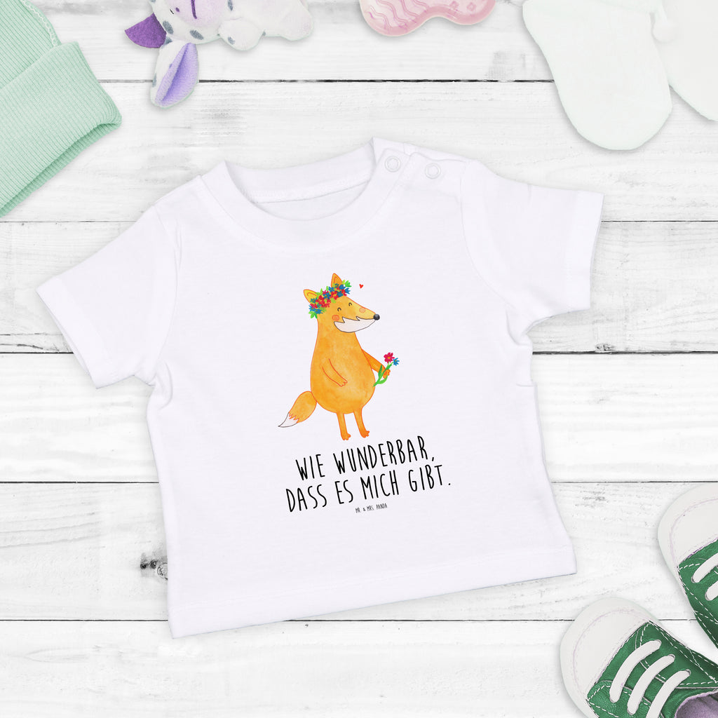 Organic Baby Shirt Fuchs Blumen Baby T-Shirt, Jungen Baby T-Shirt, Mädchen Baby T-Shirt, Shirt, Fuchs, Füchse, Fox, Liebe, Freundin, Fuchsmädchen, Blumenmädchen, Freundinnen, Liebesbeweis, Blume, Blumen, Motivation, Freude, ich, mich, Selbstliebe