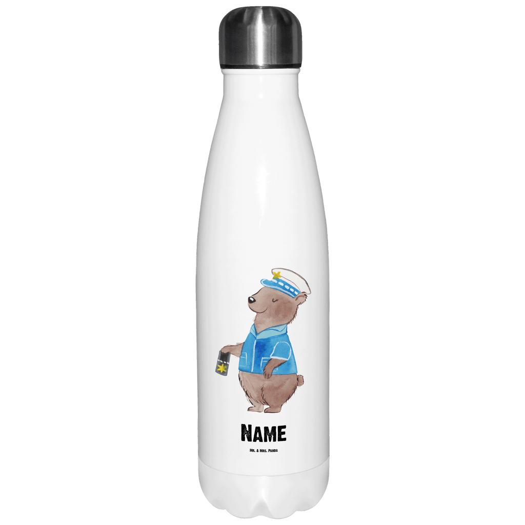 Personalisierte Thermosflasche Polizeivollzugsbeamtin mit Herz Personalisierte Isolierflasche, Personalisierte Thermoflasche, Personalisierte Trinkflasche, Trinkflasche Mit Namen, Wunschname, Bedrucken, Namensflasche, Beruf, Ausbildung, Jubiläum, Abschied, Rente, Kollege, Kollegin, Geschenk, Schenken, Arbeitskollege, Mitarbeiter, Firma, Danke, Dankeschön, Polizeivollzugsbeamte, Polizistin, Polizei