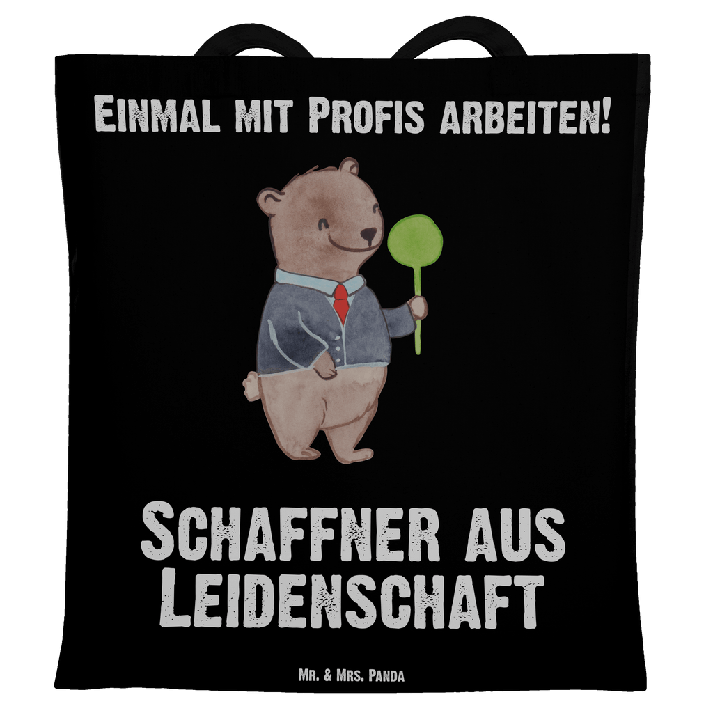 Tragetasche Schaffner aus Leidenschaft Beuteltasche, Beutel, Einkaufstasche, Jutebeutel, Stoffbeutel, Tasche, Shopper, Umhängetasche, Strandtasche, Schultertasche, Stofftasche, Tragetasche, Badetasche, Jutetasche, Einkaufstüte, Laptoptasche, Beruf, Ausbildung, Jubiläum, Abschied, Rente, Kollege, Kollegin, Geschenk, Schenken, Arbeitskollege, Mitarbeiter, Firma, Danke, Dankeschön