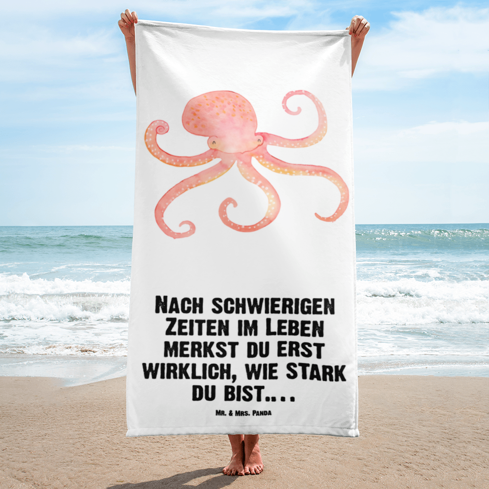 XL Badehandtuch Tintenfisch Handtuch, Badetuch, Duschtuch, Strandtuch, Saunatuch, Tiermotive, Gute Laune, lustige Sprüche, Tiere, Meer, Meerestier, Krake, Tintenfisch, Arme, Wasser, Ozean