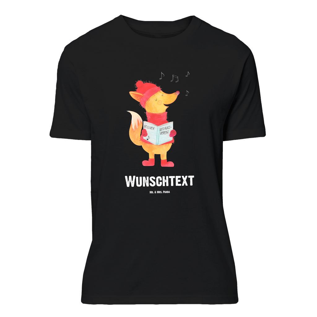 Personalisiertes T-Shirt Fuchs Sänger T-Shirt Personalisiert, T-Shirt mit Namen, T-Shirt mit Aufruck, Männer, Frauen, Wunschtext, Bedrucken, Winter, Weihnachten, Weihnachtsdeko, Nikolaus, Advent, Heiligabend, Wintermotiv, Fuchs, Füchse, Sänger, Geschenk Sänger, Singen, Weihnachtslieder