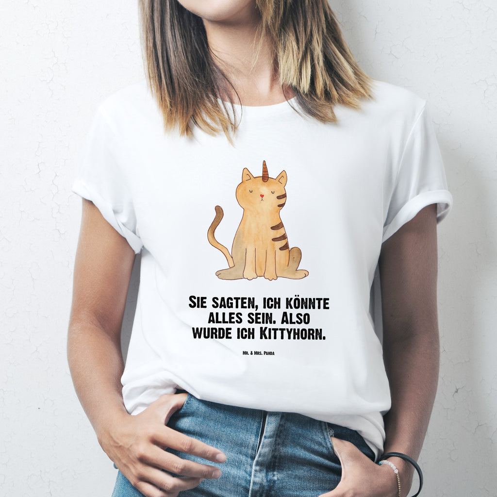 T-Shirt Standard Einhorn Katze T-Shirt, Shirt, Tshirt, Lustiges T-Shirt, T-Shirt mit Spruch, Party, Junggesellenabschied, Jubiläum, Geburstag, Herrn, Damen, Männer, Frauen, Schlafshirt, Nachthemd, Sprüche, Einhorn, Einhörner, Einhorn Deko, Pegasus, Unicorn, Katzer, Mieze, Regenbogen, Glitzer, Einhornpower, Erwachsenwerden, Katze, Katzenhorn, Einhornkatze, Kittyhorn