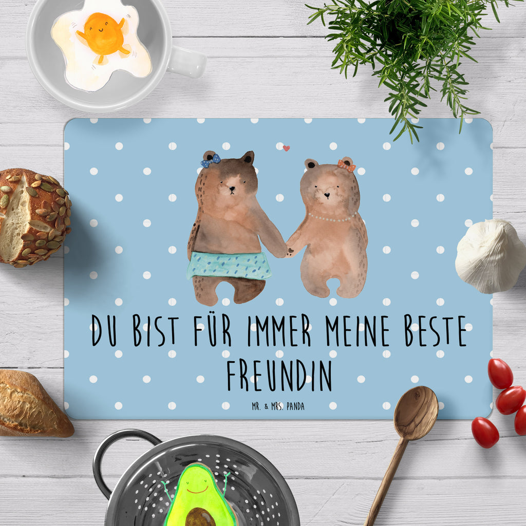 Tischset Bär Freundin Tischset, Tischuntersetzer, Platzset, Tischsets abwaschbar, Tischunterlage, Bär, Teddy, Teddybär, Bär Freundin Beste Freund Liebe Liebesbeweis Verliebt Kumpel Kumpeliene