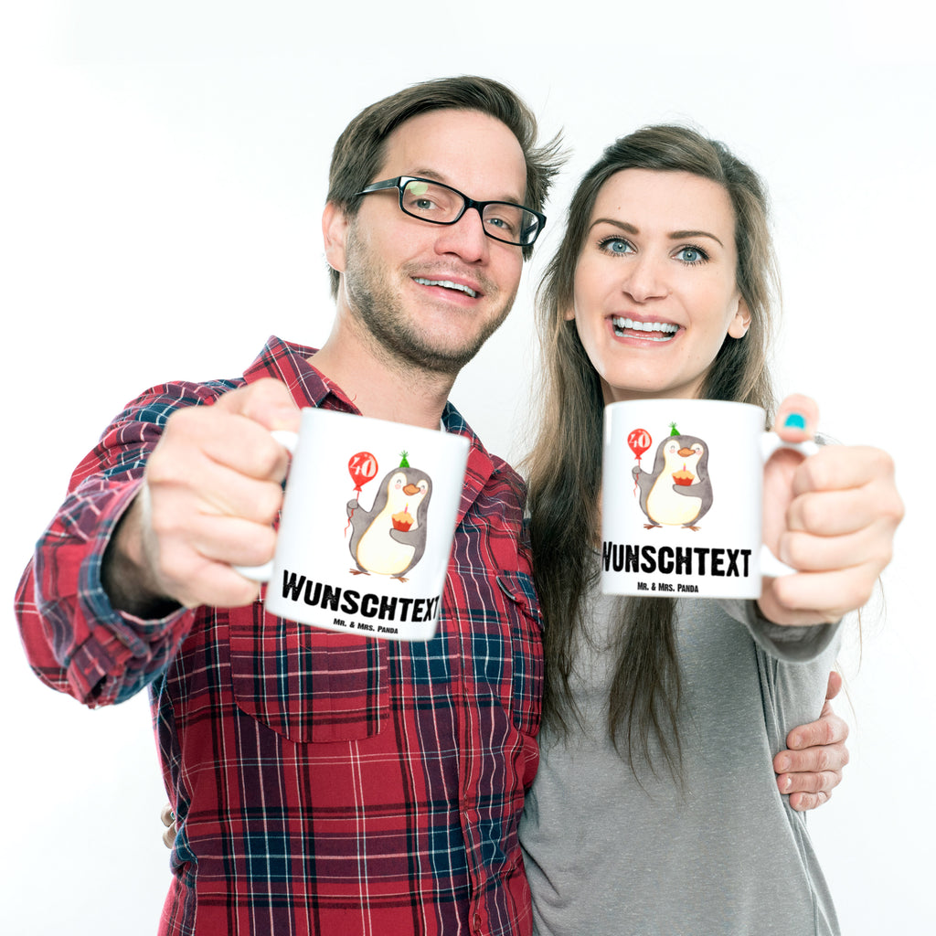 Personalisierte Tasse 40. Geburtstag Pinguin Luftballon Personalisierte Tasse, Namenstasse, Wunschname, Personalisiert, Tasse, Namen, Drucken, Tasse mit Namen, Geburtstag, Geburtstagsgeschenk, Geschenk, Pinguin, Geburtstage, Happy Birthday, Geburtstagsfeier