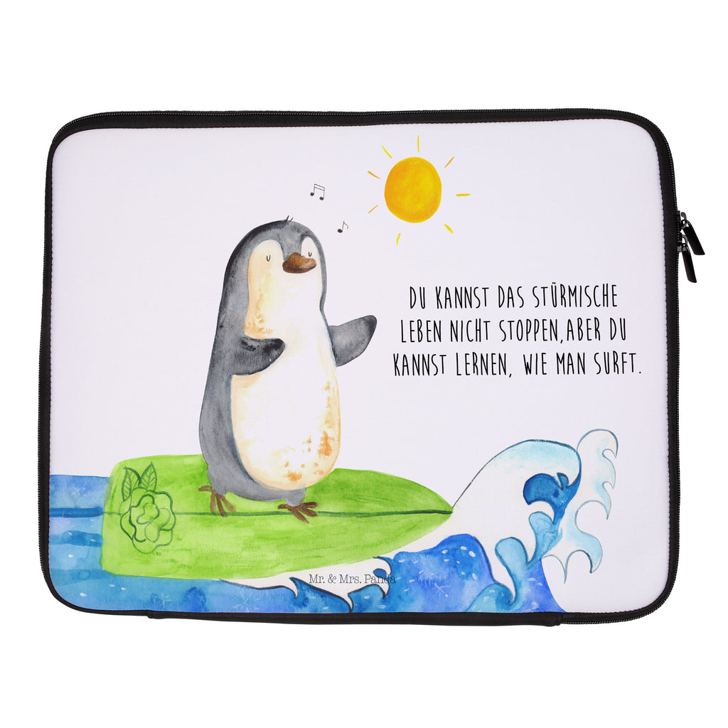 Notebook Tasche Pinguin Surfer Notebook Tasche, Laptop, Computertasche, Tasche, Notebook-Tasche, Notebook-Reisehülle, Notebook Schutz, Pinguin, Pinguine, surfen, Surfer, Hawaii, Urlaub, Wellen, Wellen reiten, Portugal