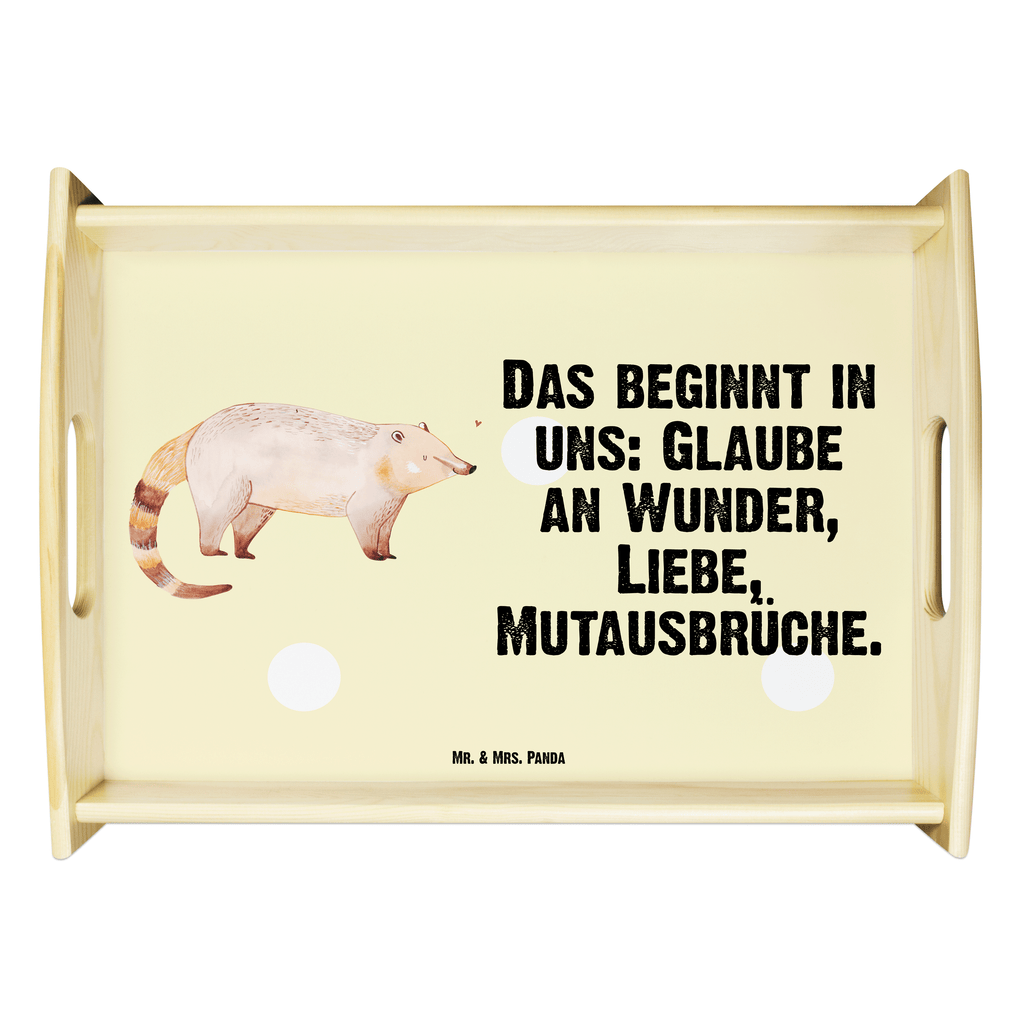 Serviertablett Nasenbär Serviertablett, Tablett, Holztablett, Küchentablett, Dekotablett, Frühstückstablett, Tiermotive, Gute Laune, lustige Sprüche, Tiere, Nasenbär, Nasenbären, Rüsselbär, Bär