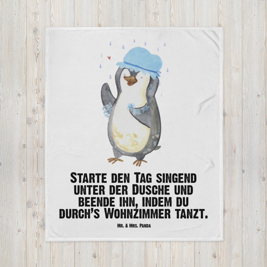 Babydecke Pinguin Duschen Babydecke, Babygeschenk, Geschenk Geburt, Babyecke Kuscheldecke, Krabbeldecke, Pinguin, Pinguine, Dusche, duschen, Lebensmotto, Motivation, Neustart, Neuanfang, glücklich sein