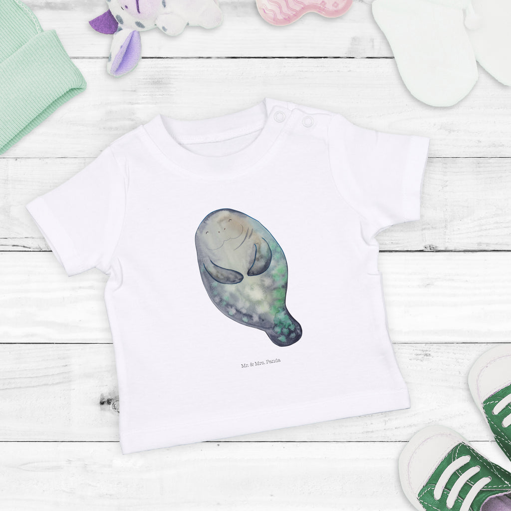 Organic Baby Shirt Seekuh Happy Baby T-Shirt, Jungen Baby T-Shirt, Mädchen Baby T-Shirt, Shirt, Meerestiere, Meer, Urlaub, Seekuh, Seekühe, Selbstliebe, Respekt, Neuanfang, Neustart, Achtsamkeit, Zufrieden, Liebeskummer, Freundin