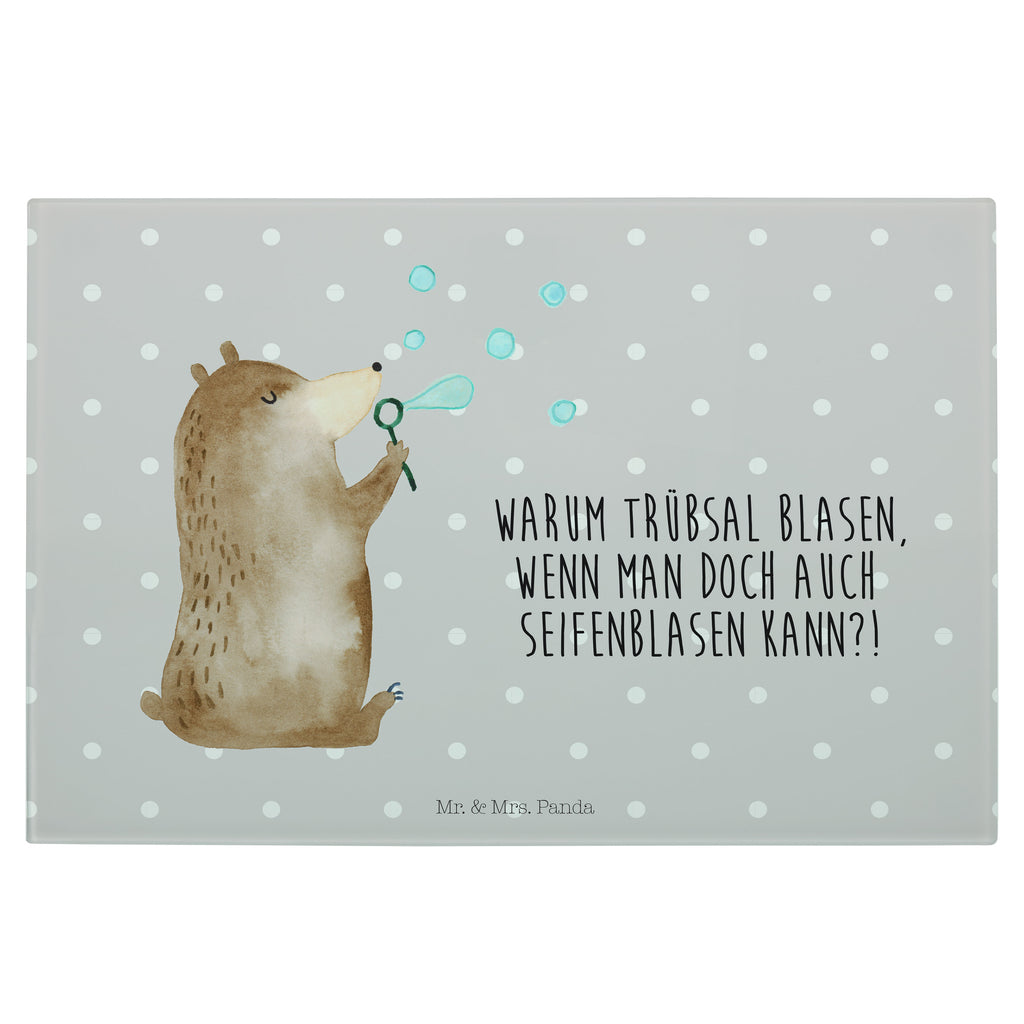 Glasschneidebrett Bär Seifenblasen Glasschneidebrett, Schneidebrett, Bär, Teddy, Teddybär, Seifenblasen Bär Lustig Sein Glücklich Traurig Happy