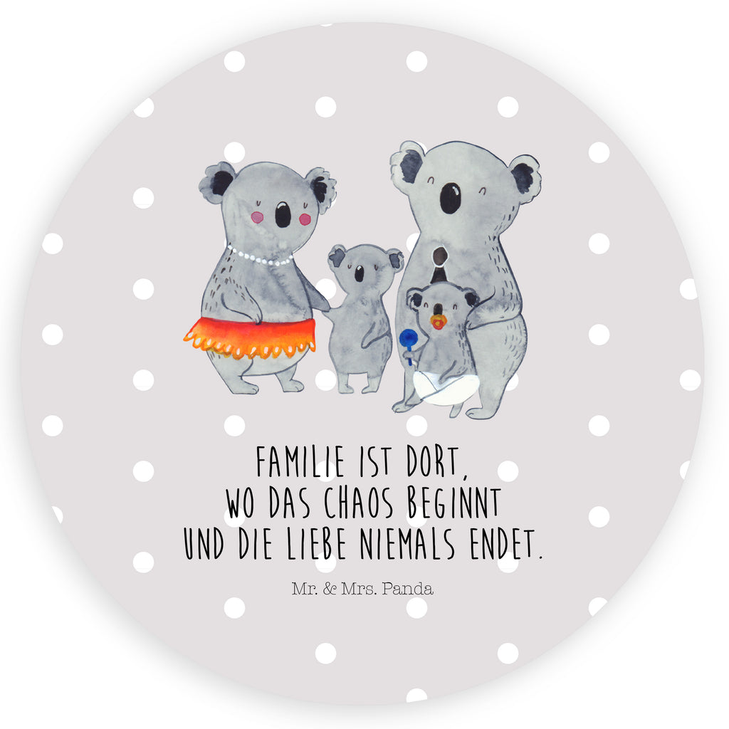 Rund Aufkleber Koala Familie Sticker, Aufkleber, Etikett, Familie, Vatertag, Muttertag, Bruder, Schwester, Mama, Papa, Oma, Opa, Koala, Koalas, Family, Kinder, Geschwister, Familienleben