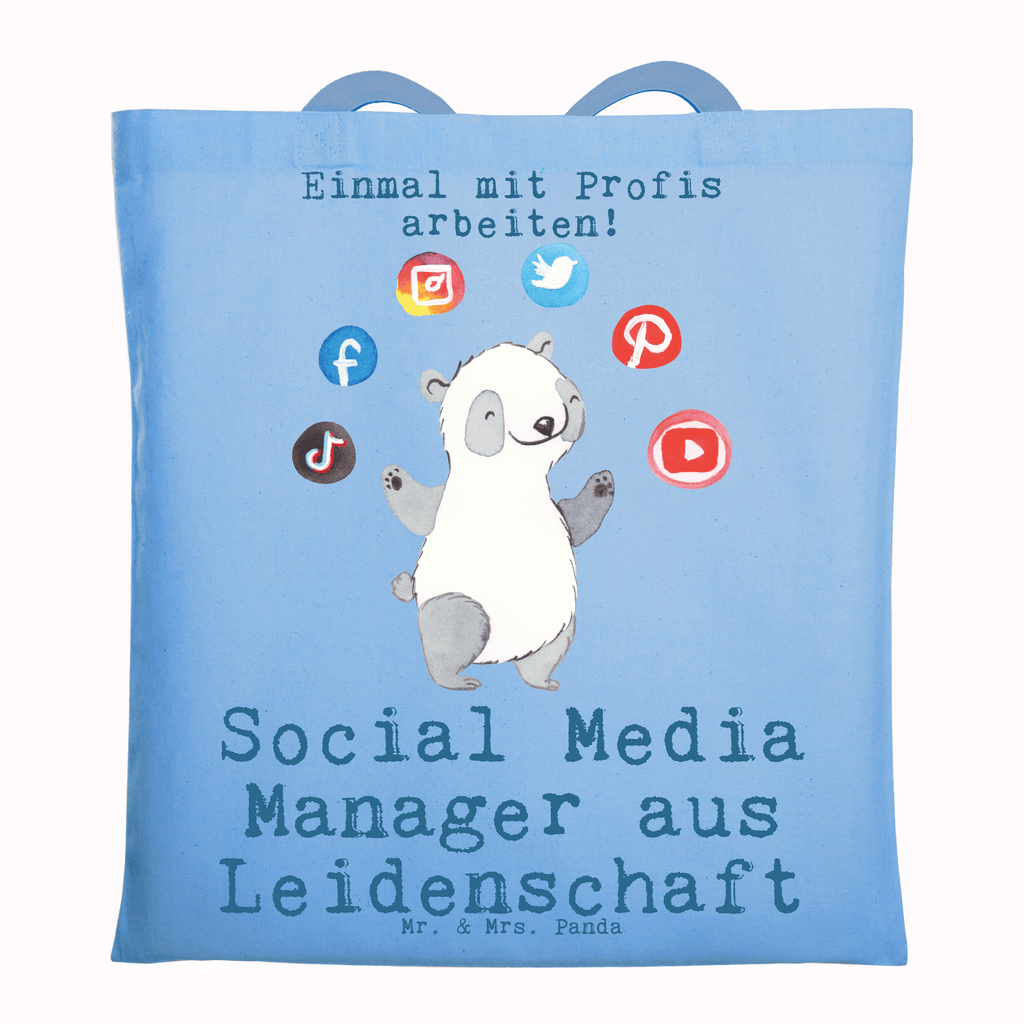 Tragetasche Social Media Manager aus Leidenschaft Beuteltasche, Beutel, Einkaufstasche, Jutebeutel, Stoffbeutel, Tasche, Shopper, Umhängetasche, Strandtasche, Schultertasche, Stofftasche, Tragetasche, Badetasche, Jutetasche, Einkaufstüte, Laptoptasche, Beruf, Ausbildung, Jubiläum, Abschied, Rente, Kollege, Kollegin, Geschenk, Schenken, Arbeitskollege, Mitarbeiter, Firma, Danke, Dankeschön