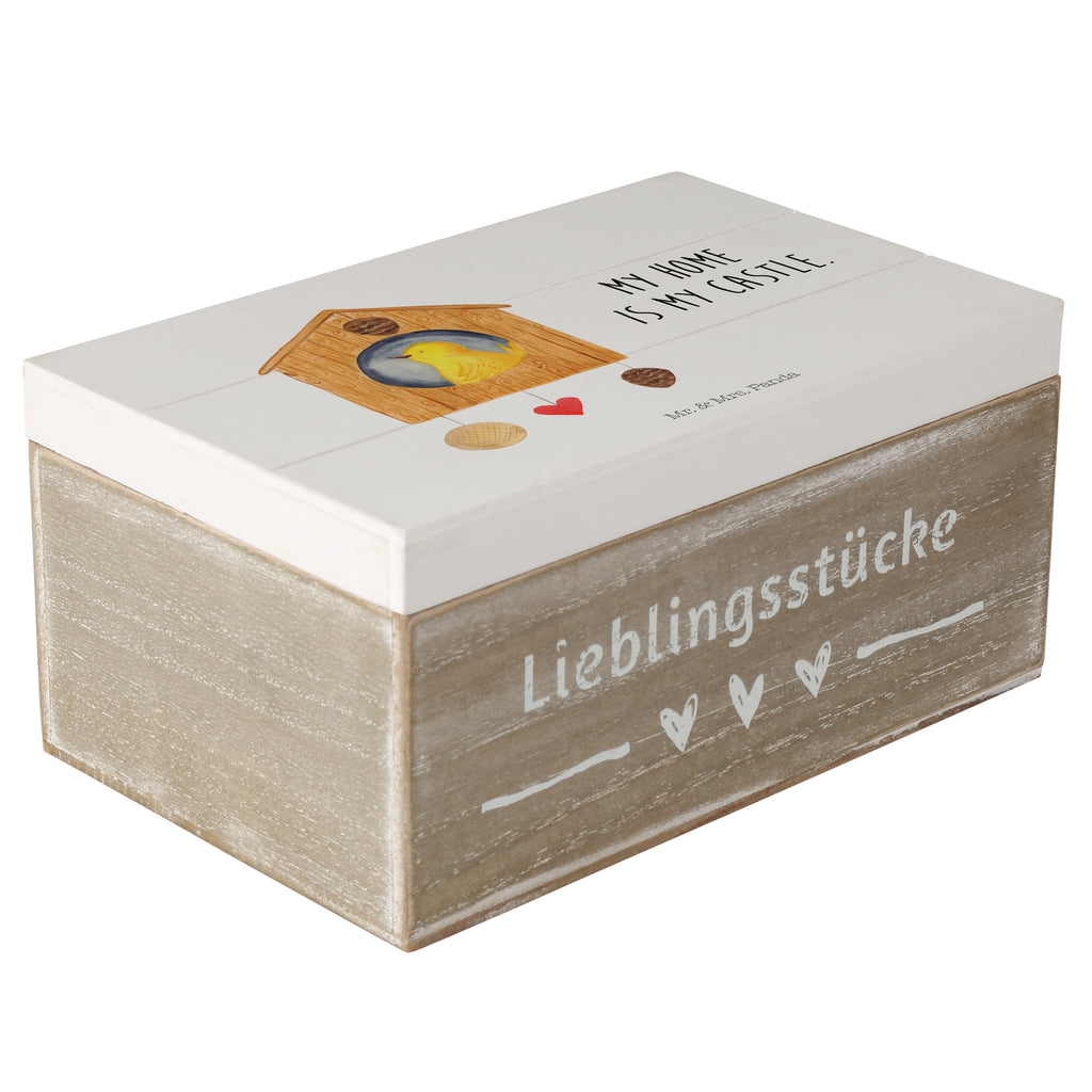 Holzkiste Vogel Haus Holzkiste, Kiste, Schatzkiste, Truhe, Schatulle, XXL, Erinnerungsbox, Erinnerungskiste, Dekokiste, Aufbewahrungsbox, Geschenkbox, Geschenkdose, Tiermotive, Gute Laune, lustige Sprüche, Tiere, Vogel, Vögel, Vogelhaus, Vogelhäuschen, Home sweet home, Zuhause, Nest, Eigenheim, Familie, Wohnung, Haus, unser Haus, Lieblingsort, Castle