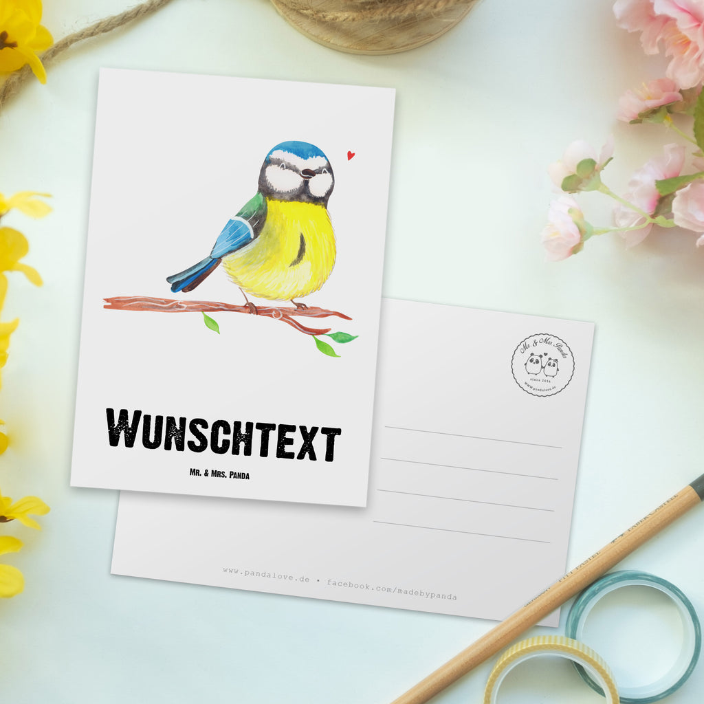 Personalisierte Postkarte Vogel Blaumeise Postkarte mit Namen, Postkarte bedrucken, Postkarte mit Wunschtext, Postkarte personalisierbar, Geschenkkarte mit Namen, Grußkarte mit Namen, Karte mit Namen, Einladung mit Namen, Ansichtskarte mit Namen, Geschenkkarte mit Wunschtext, Grußkarte mit Wunschtext, Karte mit Wunschtext, Einladung mit Wunschtext, Ansichtskarte mit Wunschtext, Ostern, Osterhase, Ostergeschenke, Osternest, Osterdeko, Geschenke zu Ostern, Ostern Geschenk, Ostergeschenke Kinder, Ostern Kinder, Ostergrüße, Blaumeise, Vogel, liebe Grüße, Frühling, Frühlingsgefühle, Osterzeit