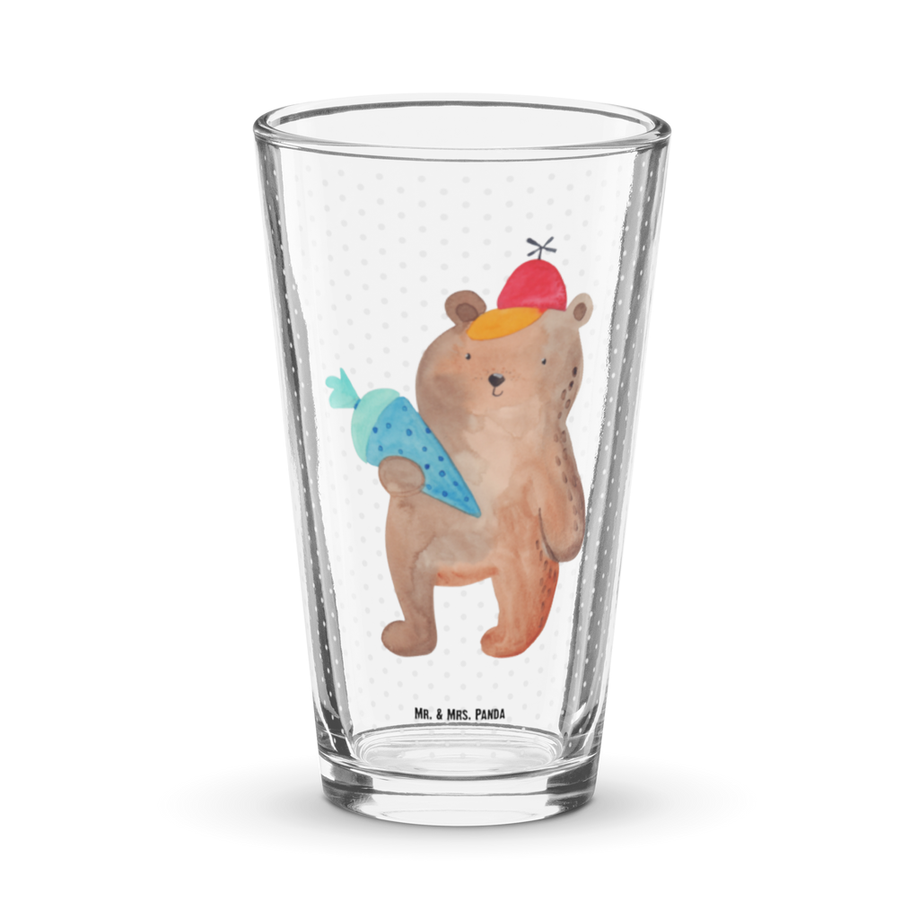 Premium Trinkglas Bär mit Schultüte Trinkglas, Glas, Pint Glas, Bierglas, Cocktail Glas, Wasserglas, Bär, Teddy, Teddybär, Bär Motiv, Schultüte, Erster Schultag Geschenk, Einschulung Geschenk, Schule Geschenk, Grundschule, Schulanfang, Schulbeginn