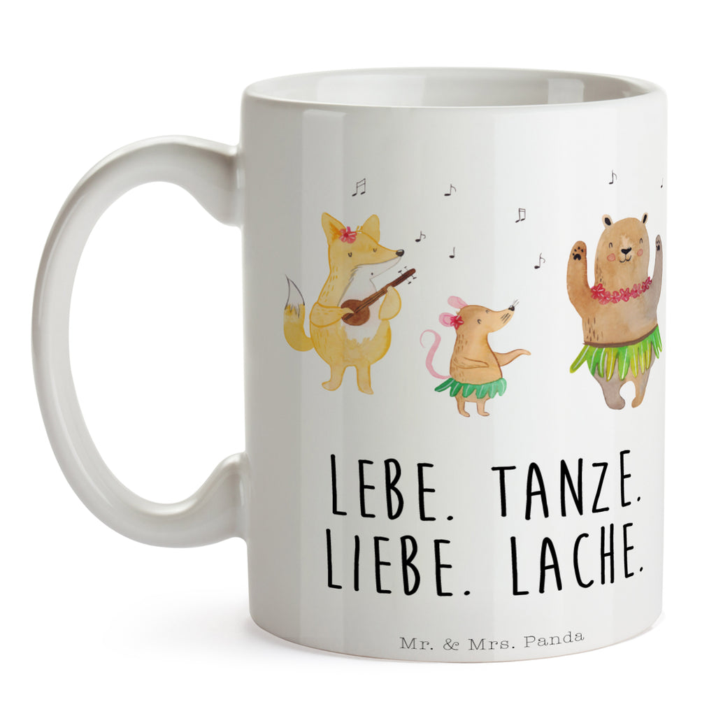 Tasse Waldtiere Aloha Tasse, Kaffeetasse, Teetasse, Becher, Kaffeebecher, Teebecher, Keramiktasse, Porzellantasse, Büro Tasse, Geschenk Tasse, Tasse Sprüche, Tasse Motive, Kaffeetassen, Tasse bedrucken, Designer Tasse, Cappuccino Tassen, Schöne Teetassen, Tiermotive, Gute Laune, lustige Sprüche, Tiere, Wald, Waldtiere, Musik, Aloha, Bär, Hase, Igel, Tanzen, Leben, Lachen