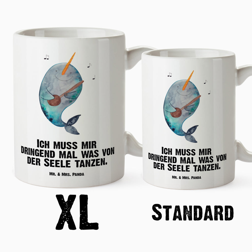 XL Tasse Narwal Gitarre XL Tasse, Große Tasse, Grosse Kaffeetasse, XL Becher, XL Teetasse, spülmaschinenfest, Jumbo Tasse, Groß, Meerestiere, Meer, Urlaub, Narwal, Wal, Tanzen, Probleme, Problemlösung, Frust, Gespräche, Gitarre