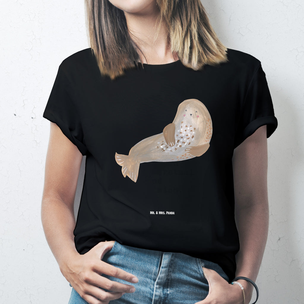 T-Shirt Standard Robbe lachend T-Shirt, Shirt, Tshirt, Lustiges T-Shirt, T-Shirt mit Spruch, Party, Junggesellenabschied, Jubiläum, Geburstag, Herrn, Damen, Männer, Frauen, Schlafshirt, Nachthemd, Sprüche, Tiermotive, Gute Laune, lustige Sprüche, Tiere, Robbe, Robben, Seehund, Strand, Meerestier, Ostsee, Nordsee