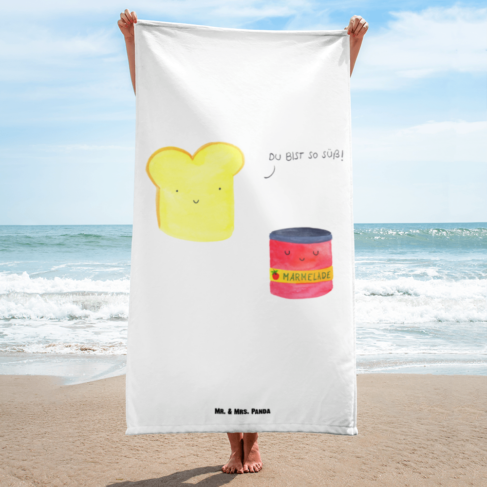 XL Badehandtuch Toast & Marmelade Handtuch, Badetuch, Duschtuch, Strandtuch, Saunatuch, Tiermotive, Gute Laune, lustige Sprüche, Tiere, Toast, Marmelade, Dreamteam, süße Postkarte, süß, Küche Deko, Küche Spruch, Frühstück Einladung, Brot, Toastbrot