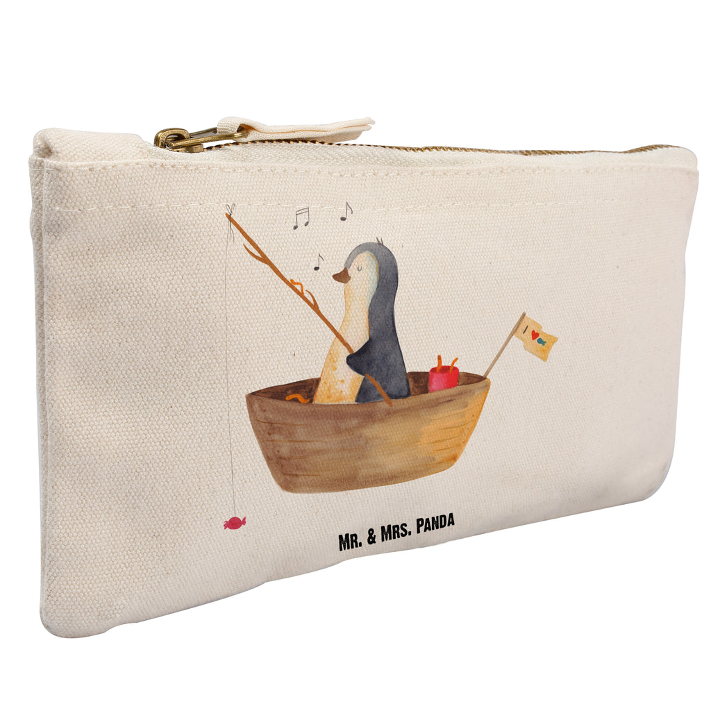 Schminktasche Pinguin Angelboot Schminktasche, Kosmetiktasche, Kosmetikbeutel, Stiftemäppchen, Etui, Federmappe, Makeup, XXL, Schminketui, Kosmetiketui, Schlamperetui, Pinguin, Pinguine, Angeln, Boot, Angelboot, Lebenslust, Leben, genießen, Motivation, Neustart, Neuanfang, Trennung, Scheidung, Geschenkidee Liebeskummer