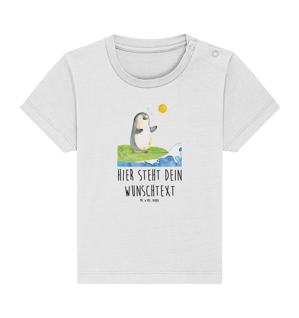 Personalisiertes Baby Shirt Pinguin Surfer Personalisiertes Baby T-Shirt, Personalisiertes Jungen Baby T-Shirt, Personalisiertes Mädchen Baby T-Shirt, Personalisiertes Shirt, Pinguin, Pinguine, surfen, Surfer, Hawaii, Urlaub, Wellen, Wellen reiten, Portugal