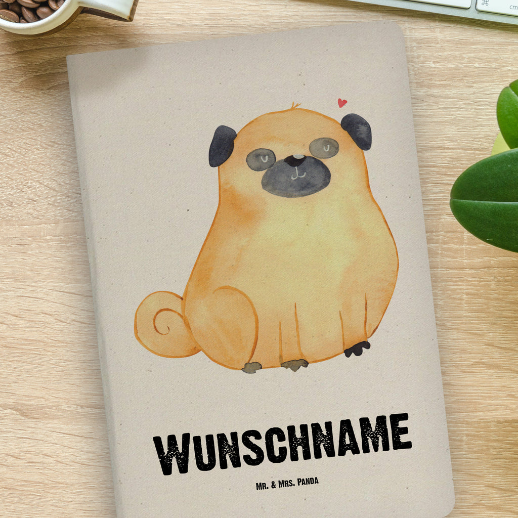 DIN A4 Personalisiertes Notizbuch Mops Personalisiertes Notizbuch, Notizbuch mit Namen, Notizbuch bedrucken, Personalisierung, Namensbuch, Namen, Hund, Hundemotiv, Haustier, Hunderasse, Tierliebhaber, Hundebesitzer, Sprüche, Mops, Liebe, Hundeliebe