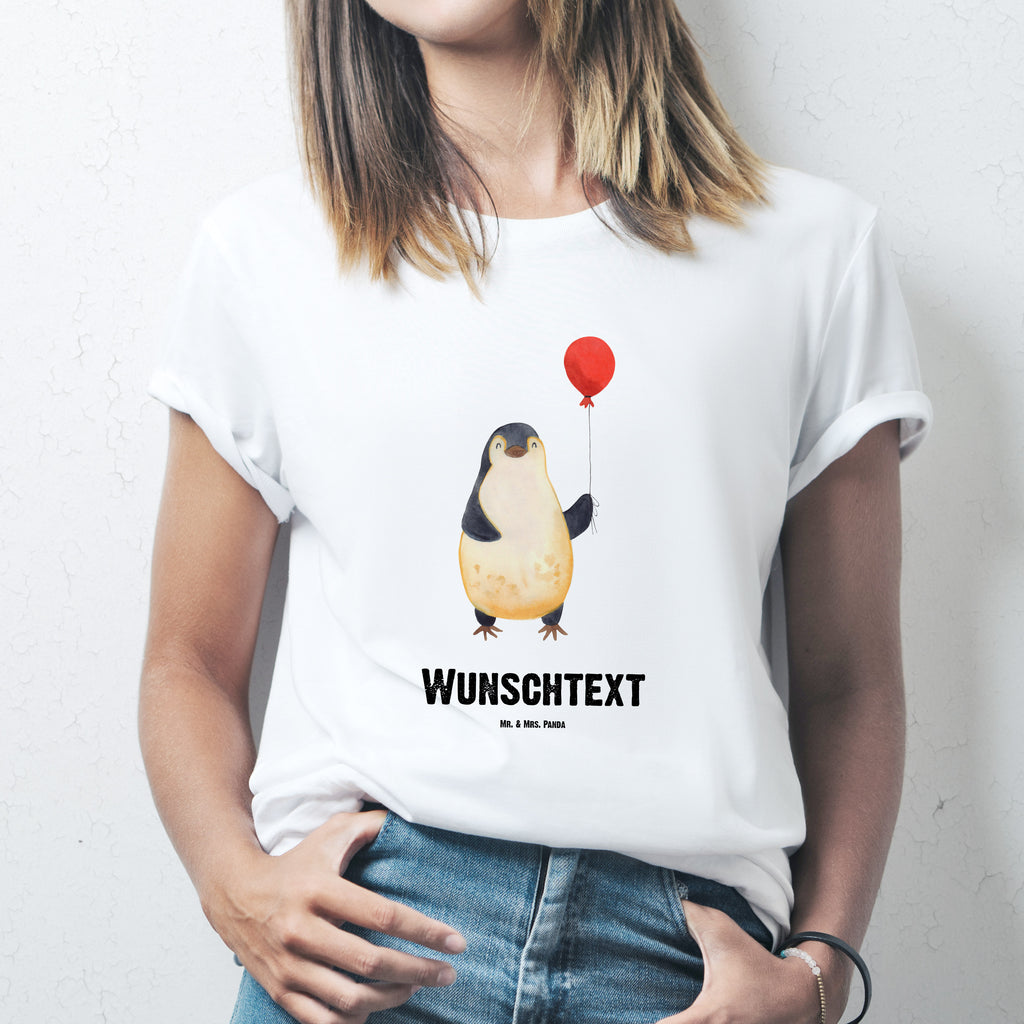 Personalisiertes T-Shirt Pinguin Luftballon T-Shirt, Shirt, Tshirt, Lustiges T-Shirt, T-Shirt mit Spruch, Party, Junggesellenabschied, Jubiläum, Geburstag, Herrn, Damen, Männer, Frauen, Schlafshirt, Nachthemd, Sprüche, Pinguin, Pinguine, Luftballon, Tagträume, Lebenslust, Geschenk Freundin, Geschenkidee, beste Freundin, Motivation, Neustart, neues Leben, Liebe, Glück