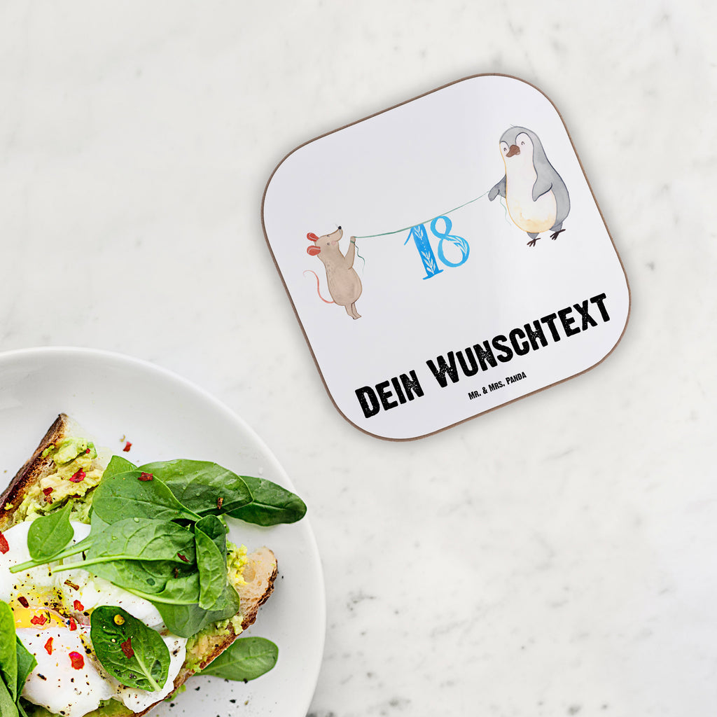 Personalisierte Untersetzer 18. Geburtstag Maus Pinguin Personalisierte Untersetzer, PErsonalisierte Bierdeckel, Personalisierte Glasuntersetzer, Peronalisierte Untersetzer Gläser, Personalisiert Getränkeuntersetzer, Untersetzer mit Namen, Bedrucken, Personalisieren, Namensaufdruck, Geburtstag, Geburtstagsgeschenk, Geschenk, Party, Feiern, Torte, Kuchen