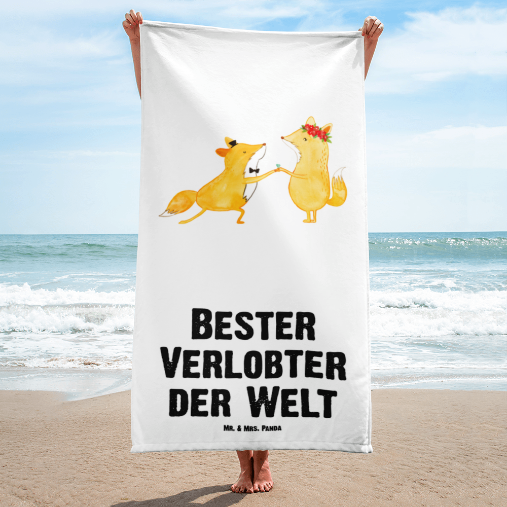 XL Badehandtuch Fuchs Bester Verlobter der Welt Handtuch, Badetuch, Duschtuch, Strandtuch, Saunatuch, für, Dankeschön, Geschenk, Schenken, Geburtstag, Geburtstagsgeschenk, Geschenkidee, Danke, Bedanken, Mitbringsel, Freude machen, Geschenktipp, Verlobter, Verloben, Verlobung, Traummann, Mann, Freund, Ehemann, Zukünftiger, Hochzeit, Ehe