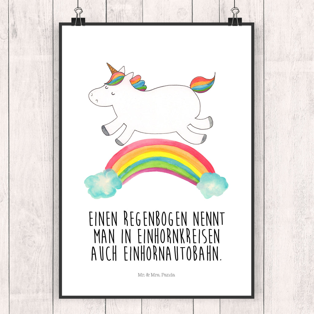 Poster Einhorn Regenbogen Poster, Wandposter, Bild, Wanddeko, Küchenposter, Kinderposter, Wanddeko Bild, Raumdekoration, Wanddekoration, Handgemaltes Poster, Mr. & Mrs. Panda Poster, Designposter, Kunstdruck, Posterdruck, Einhorn, Einhörner, Einhorn Deko, Pegasus, Unicorn, Regenbogen, Glitzer, Einhornpower, Erwachsenwerden, Einhornautobahn