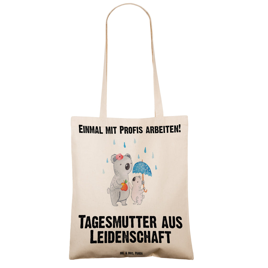 Tragetasche Tagesmutter aus Leidenschaft Beuteltasche, Beutel, Einkaufstasche, Jutebeutel, Stoffbeutel, Tasche, Shopper, Umhängetasche, Strandtasche, Schultertasche, Stofftasche, Tragetasche, Badetasche, Jutetasche, Einkaufstüte, Laptoptasche, Beruf, Ausbildung, Jubiläum, Abschied, Rente, Kollege, Kollegin, Geschenk, Schenken, Arbeitskollege, Mitarbeiter, Firma, Danke, Dankeschön