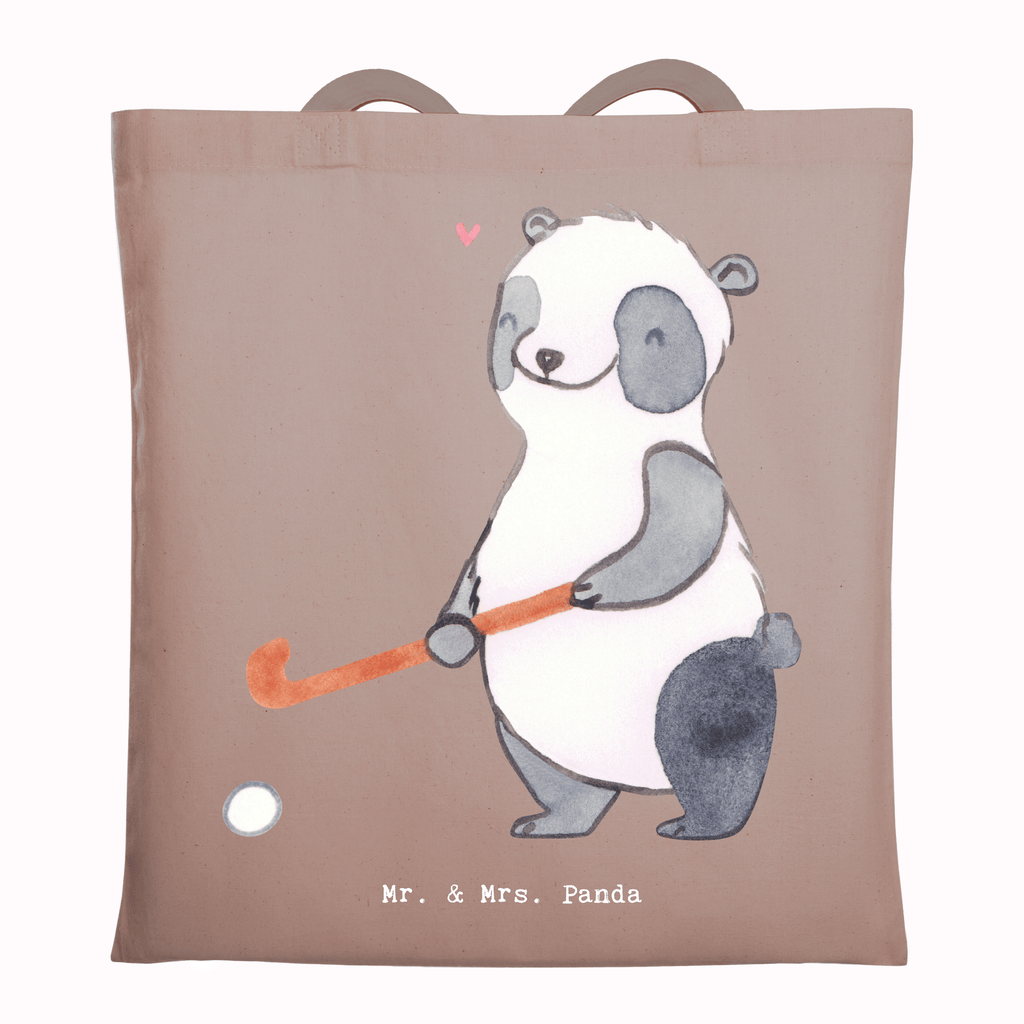 Tragetasche Panda Hockey spielen Tage Beuteltasche, Beutel, Einkaufstasche, Jutebeutel, Stoffbeutel, Tasche, Shopper, Umhängetasche, Strandtasche, Schultertasche, Stofftasche, Tragetasche, Badetasche, Jutetasche, Einkaufstüte, Laptoptasche, Geschenk, Sport, Sportart, Hobby, Schenken, Danke, Dankeschön, Auszeichnung, Gewinn, Sportler, Hockey spielen, Feldhockey, Hockeyschläger, Hockey Verein