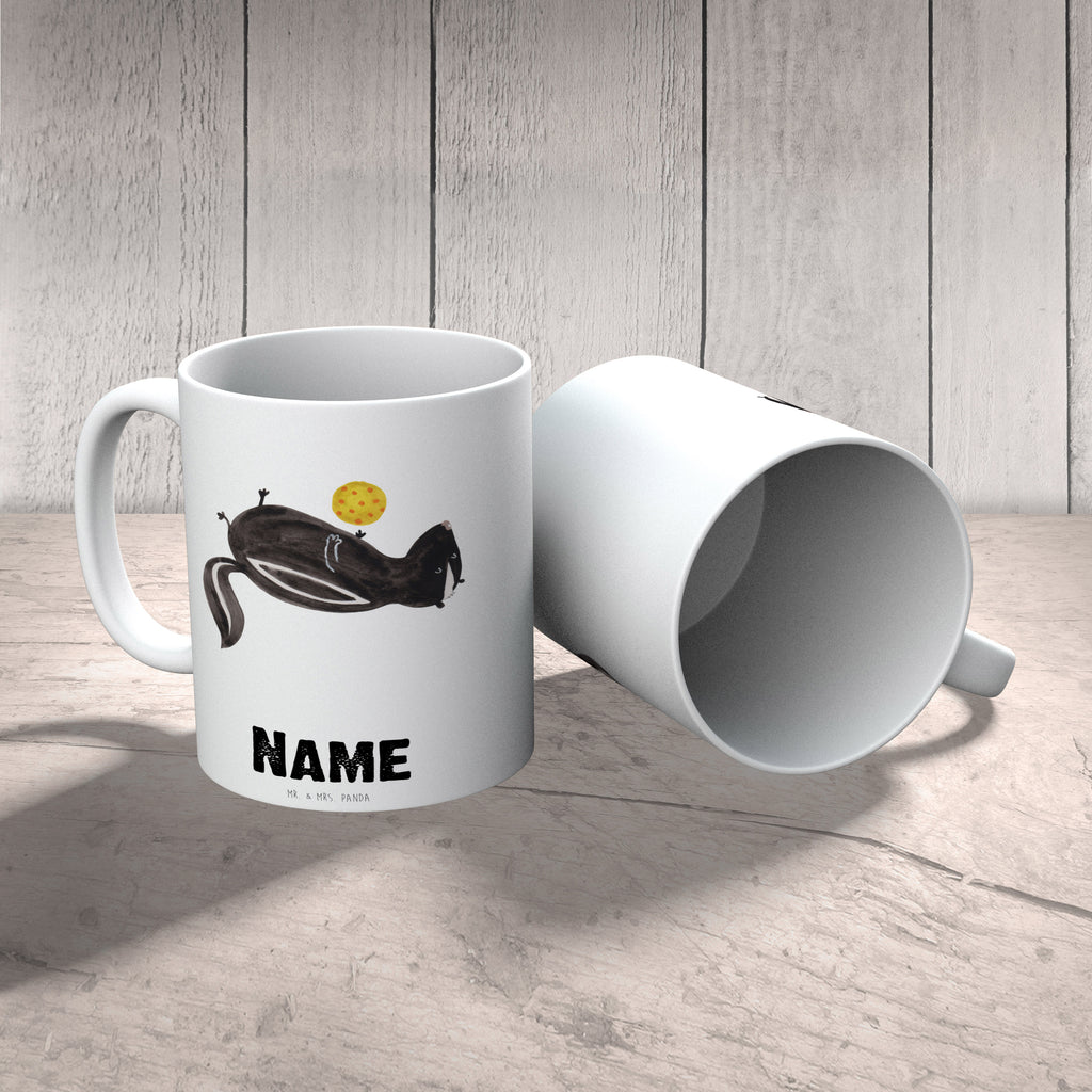 Personalisierte Tasse Stinktier Ball Personalisierte Tasse, Namenstasse, Wunschname, Personalisiert, Tasse, Namen, Drucken, Tasse mit Namen, Stinktier, Skunk, Wildtier, Raubtier, Stinker, Stinki, verspielt, Weisheit