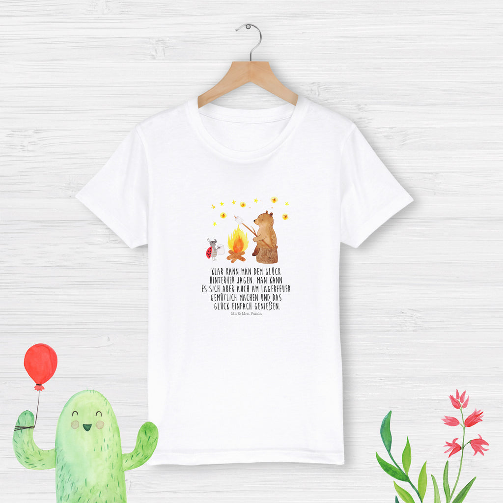 Organic Kinder T-Shirt Bär & Marienkäfer Lagerfeuer Kinder T-Shirt, Kinder T-Shirt Mädchen, Kinder T-Shirt Jungen, Bär, Teddy, Teddybär, Lagerfeuer