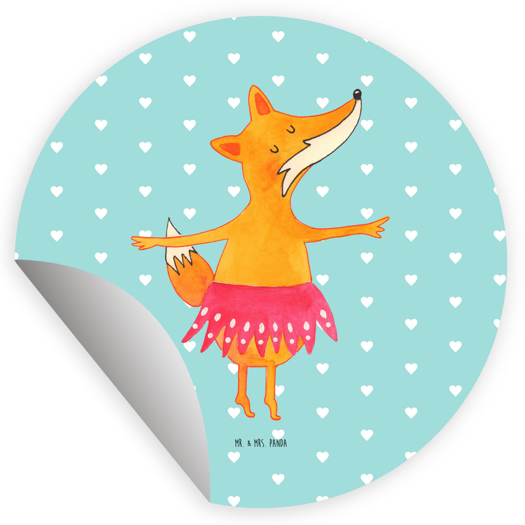 Rund Aufkleber Fuchs Ballerina Sticker, Aufkleber, Etikett, Fuchs, Fuchs Spruch, Füchse, Füchsin, Ballerina, Ballett, Tänzerin, Tanzen, Party, Einladung, Geburtstag