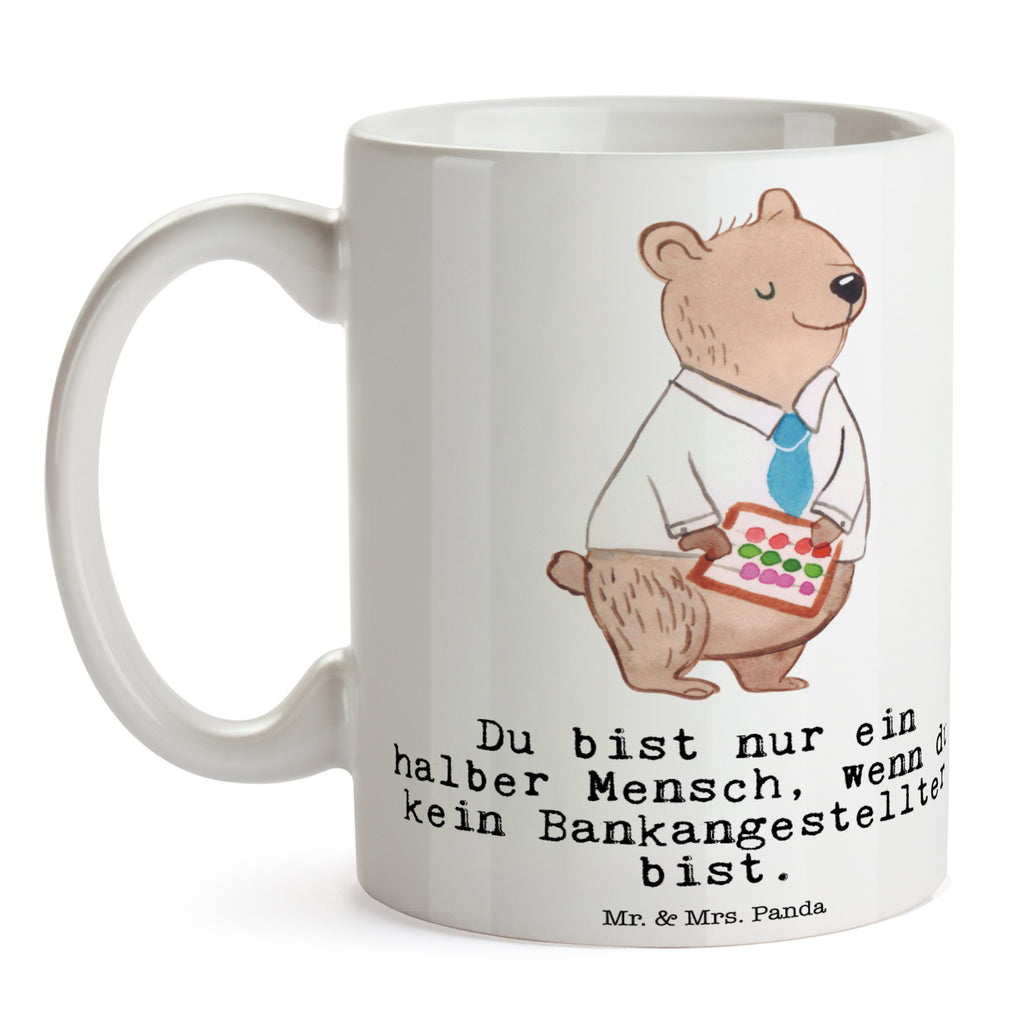 Tasse Bankangestellter mit Herz Tasse, Kaffeetasse, Teetasse, Becher, Kaffeebecher, Teebecher, Keramiktasse, Porzellantasse, Büro Tasse, Geschenk Tasse, Tasse Sprüche, Tasse Motive, Kaffeetassen, Tasse bedrucken, Designer Tasse, Cappuccino Tassen, Schöne Teetassen, Beruf, Ausbildung, Jubiläum, Abschied, Rente, Kollege, Kollegin, Geschenk, Schenken, Arbeitskollege, Mitarbeiter, Firma, Danke, Dankeschön, Bankangestellter, Bankfachmann, Bänker, Bankberater