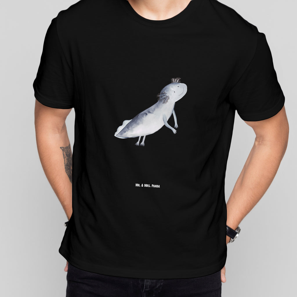 T-Shirt Standard Axolotl schwimmt T-Shirt, Shirt, Tshirt, Lustiges T-Shirt, T-Shirt mit Spruch, Party, Junggesellenabschied, Jubiläum, Geburstag, Herrn, Damen, Männer, Frauen, Schlafshirt, Nachthemd, Sprüche, Axolotl, Molch, Axolot, Schwanzlurch, Lurch, Lurche, Problem, Probleme, Lösungen, Motivation