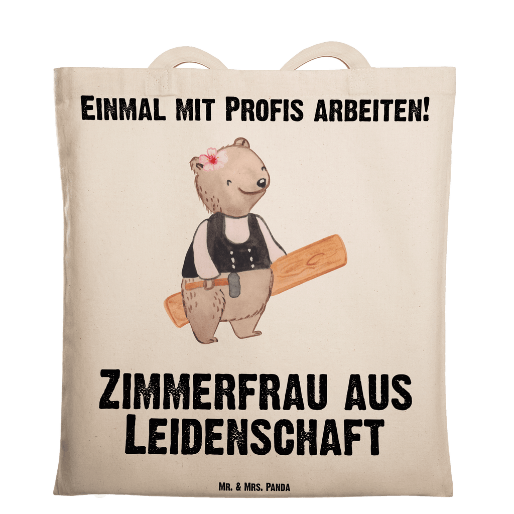 Tragetasche Zimmerfrau aus Leidenschaft Beuteltasche, Beutel, Einkaufstasche, Jutebeutel, Stoffbeutel, Tasche, Shopper, Umhängetasche, Strandtasche, Schultertasche, Stofftasche, Tragetasche, Badetasche, Jutetasche, Einkaufstüte, Laptoptasche, Beruf, Ausbildung, Jubiläum, Abschied, Rente, Kollege, Kollegin, Geschenk, Schenken, Arbeitskollege, Mitarbeiter, Firma, Danke, Dankeschön