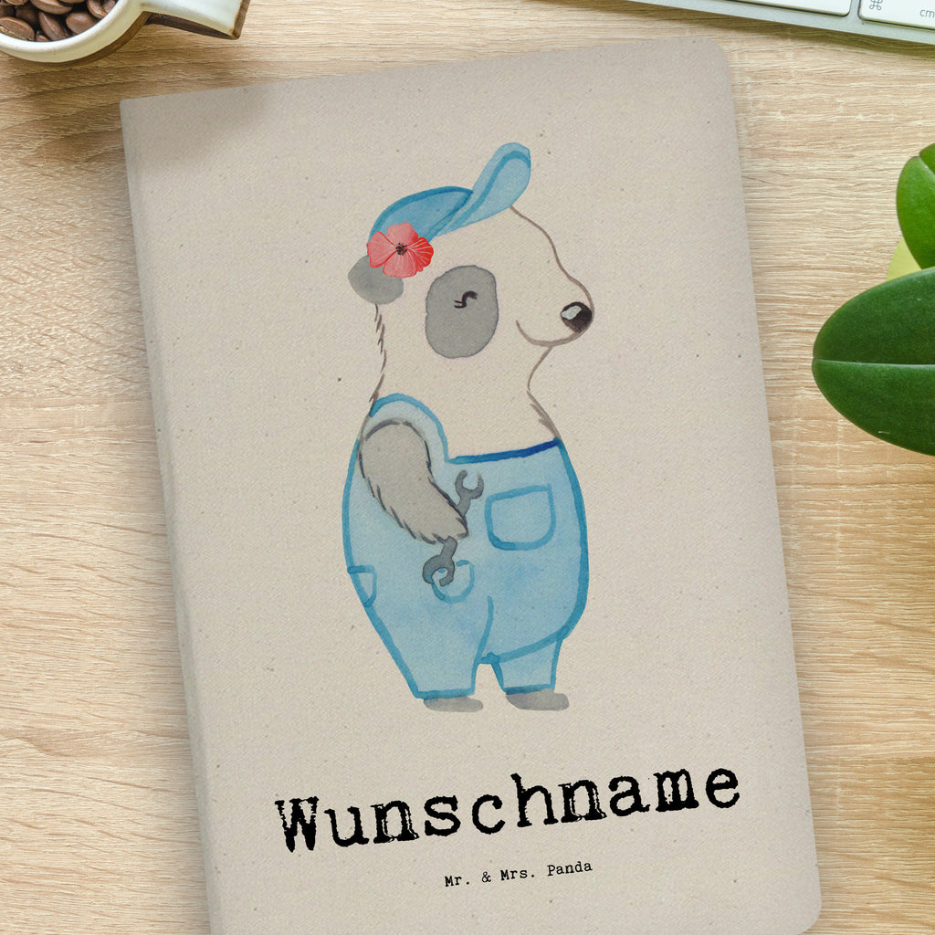 DIN A4 Personalisiertes Notizbuch Handwerkerin mit Herz Personalisiertes Notizbuch, Notizbuch mit Namen, Notizbuch bedrucken, Personalisierung, Namensbuch, Namen, Beruf, Ausbildung, Jubiläum, Abschied, Rente, Kollege, Kollegin, Geschenk, Schenken, Arbeitskollege, Mitarbeiter, Firma, Danke, Dankeschön, Handwerkerin, Gesellenprüfung, Handwerksbetrieb, Werkstatt