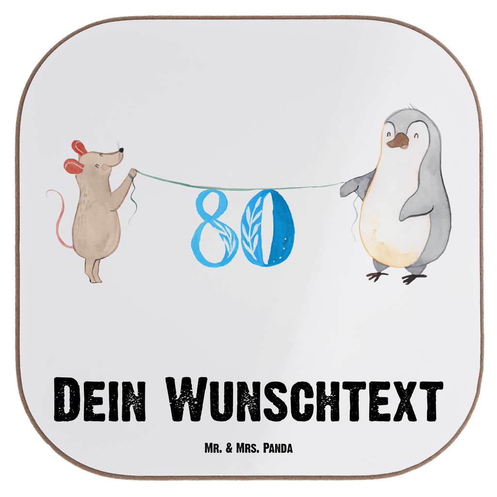 Personalisierte Untersetzer 80. Geburtstag Maus Pinguin Personalisierte Untersetzer, PErsonalisierte Bierdeckel, Personalisierte Glasuntersetzer, Peronalisierte Untersetzer Gläser, Personalisiert Getränkeuntersetzer, Untersetzer mit Namen, Bedrucken, Personalisieren, Namensaufdruck, Geburtstag, Geburtstagsgeschenk, Geschenk, Party, Feiern, Torte, Kuchen