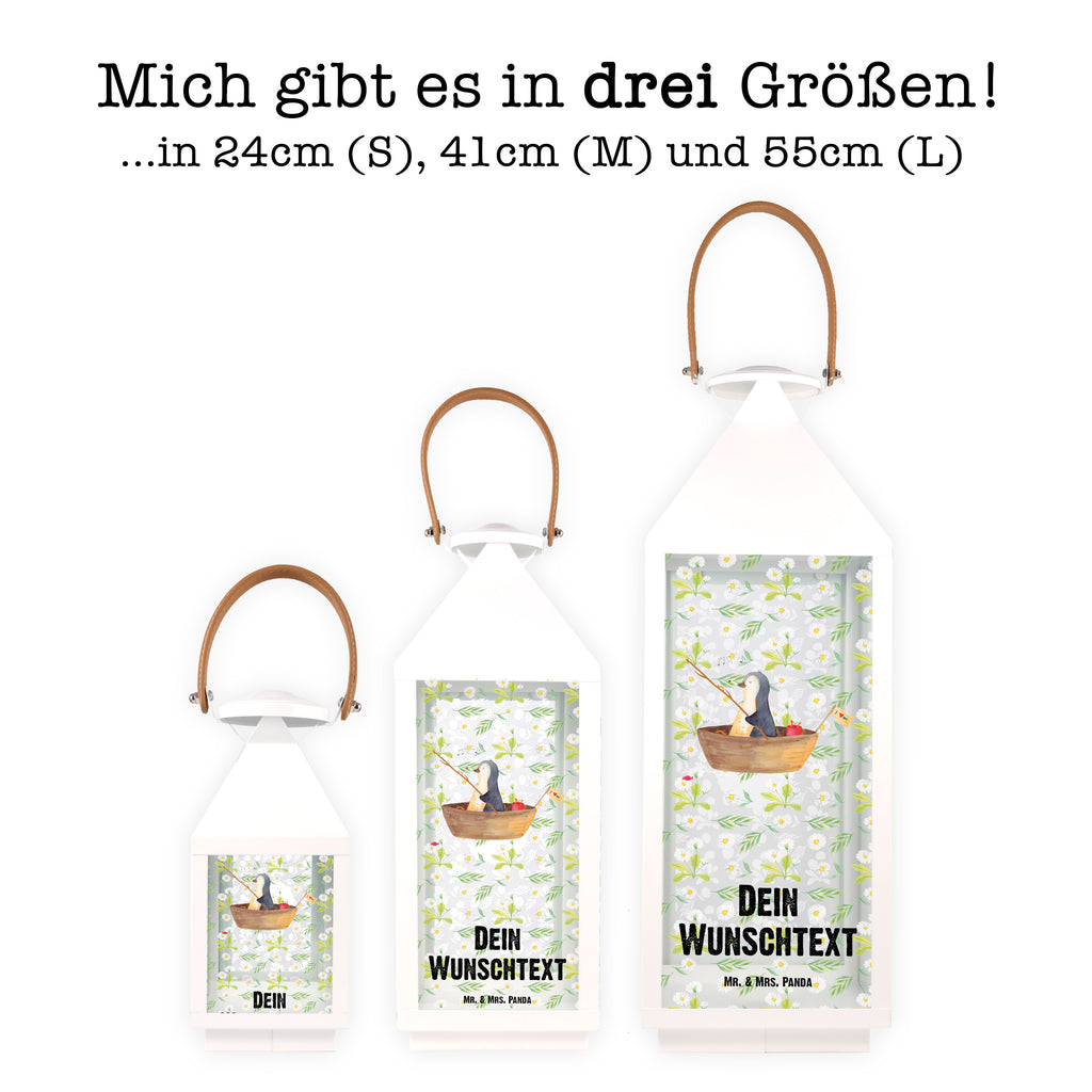 Personalisierte Deko Laterne Pinguin Angelboot Gartenlampe, Gartenleuchte, Gartendekoration, Gartenlicht, Laterne  kleine Laternen, XXL Laternen, Laterne groß, Pinguin, Pinguine, Angeln, Boot, Angelboot, Lebenslust, Leben, genießen, Motivation, Neustart, Neuanfang, Trennung, Scheidung, Geschenkidee Liebeskummer