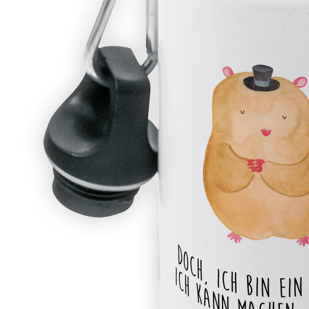 Kindertrinkflasche Hamster mit Hut Kindertrinkflasche, Kinder Trinkflasche, Trinkflasche, Flasche, Kinderflasche, Kinder, Kids, Kindergarten Flasche, Grundschule, Jungs, Mädchen, Tiermotive, Gute Laune, lustige Sprüche, Tiere, Hamster, Hut, Magier, Zylinder, Zwerghamster, Zauberer