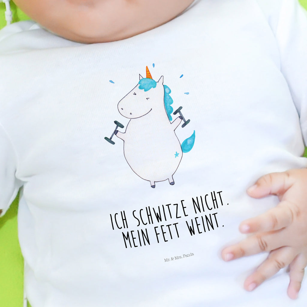 Organic Baby Shirt Einhorn Fitness Baby T-Shirt, Jungen Baby T-Shirt, Mädchen Baby T-Shirt, Shirt, Einhorn, Einhörner, Einhorn Deko, Pegasus, Unicorn, Gym, Fitness, Fitnessstudio, Diät, Abnehmen, Sport, Pumpen, Geräte, Sixpack