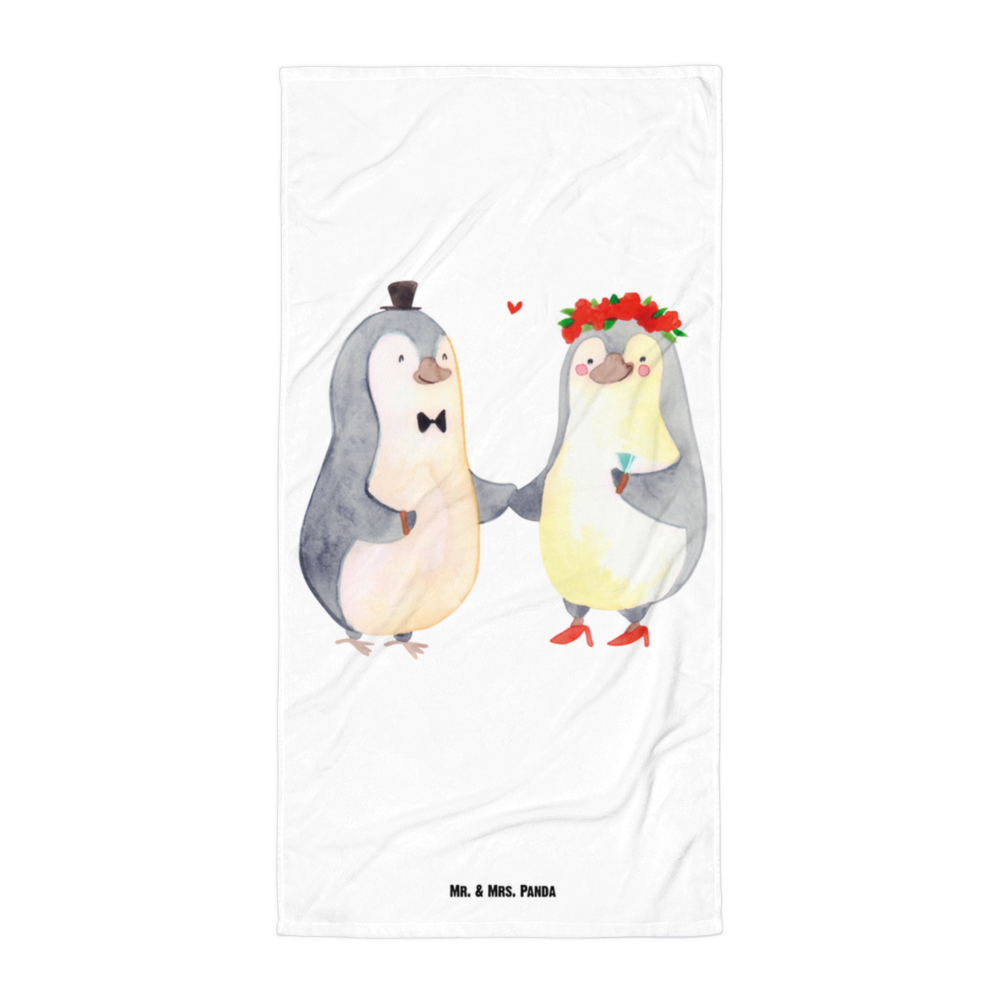 XL Badehandtuch Pinguin Heirat Handtuch, Badetuch, Duschtuch, Strandtuch, Saunatuch, Liebe, Partner, Freund, Freundin, Ehemann, Ehefrau, Heiraten, Verlobung, Heiratsantrag, Liebesgeschenk, Jahrestag, Hocheitstag