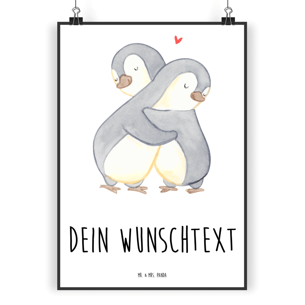 Personalisiertes Poster Pinguine Kuscheln