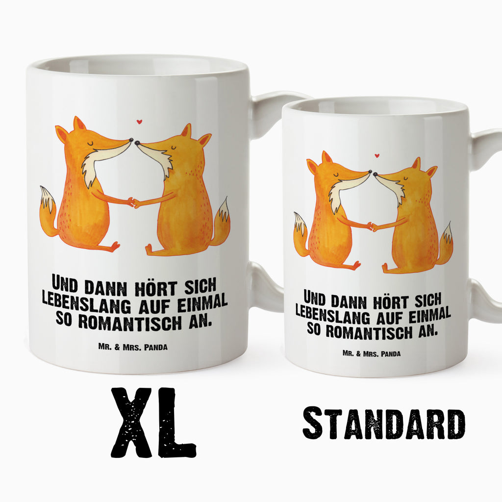 XL Tasse Füchse Liebe XL Tasse, Große Tasse, Grosse Kaffeetasse, XL Becher, XL Teetasse, spülmaschinenfest, Jumbo Tasse, Groß, Fuchs, Füchse, Fox, Liebe, Liebespaar, Paar, Partner, Freundin, Freund, Ehe, Verlobte, Ehemann, Ehefrau, Liebesbeweis