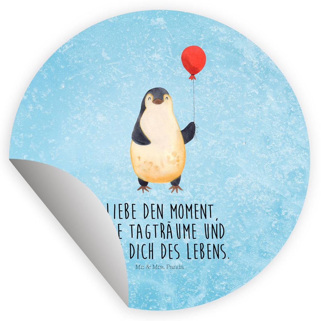 Rund Aufkleber Pinguin Luftballon Sticker, Aufkleber, Etikett, Kinder, rund, Pinguin, Pinguine, Luftballon, Tagträume, Lebenslust, Geschenk Freundin, Geschenkidee, beste Freundin, Motivation, Neustart, neues Leben, Liebe, Glück