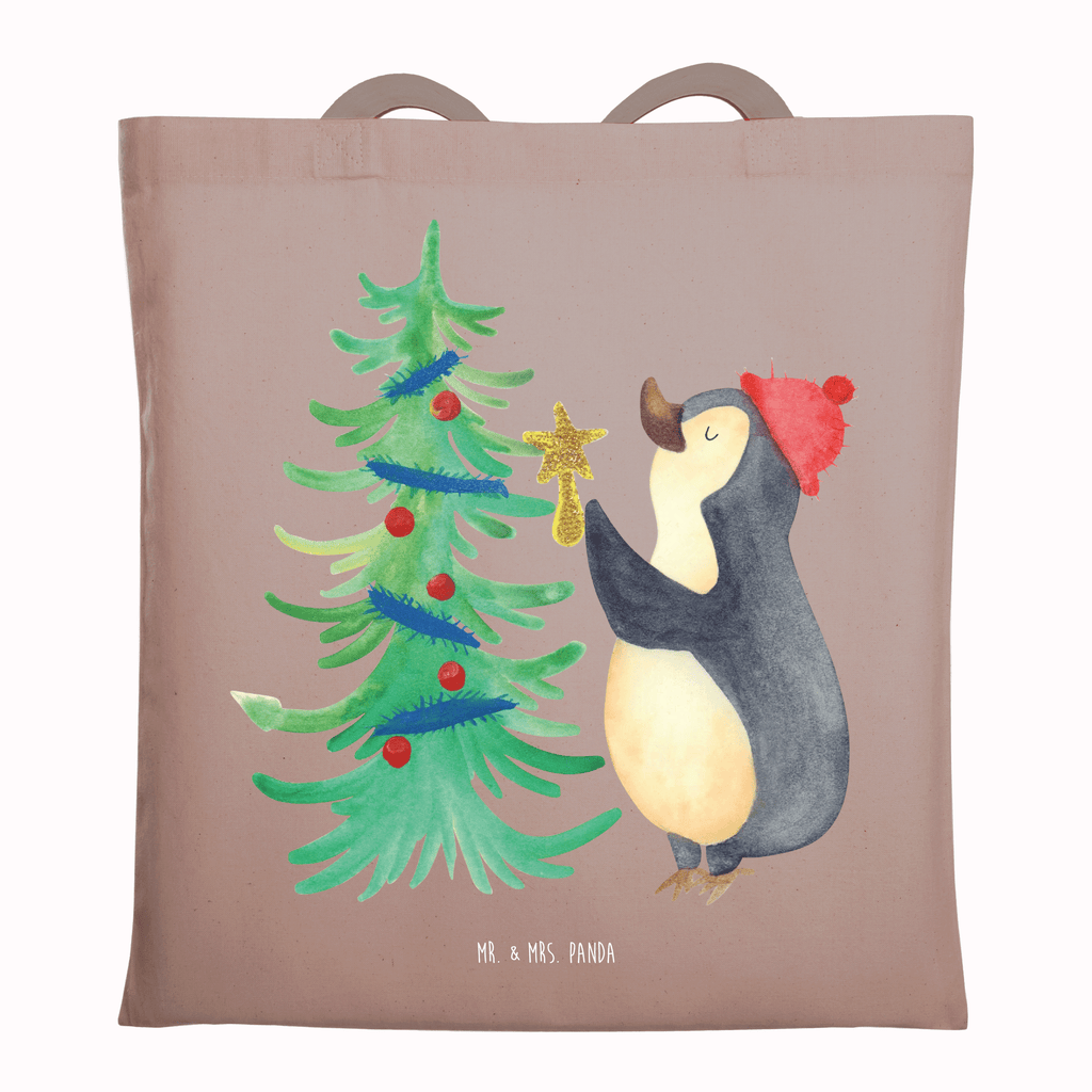 Tragetasche Pinguin Weihnachtsbaum Beuteltasche, Beutel, Einkaufstasche, Jutebeutel, Stoffbeutel, Tasche, Shopper, Umhängetasche, Strandtasche, Schultertasche, Stofftasche, Tragetasche, Badetasche, Jutetasche, Einkaufstüte, Laptoptasche, Winter, Weihnachten, Weihnachtsdeko, Nikolaus, Advent, Heiligabend, Wintermotiv, Pinguin